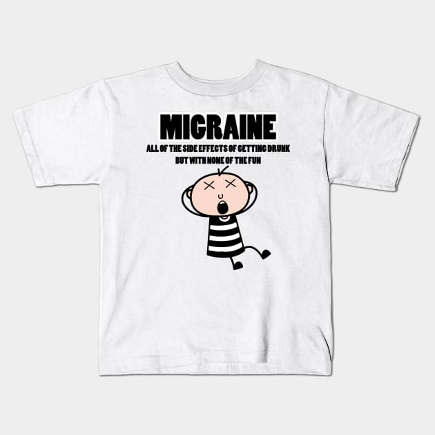 Migraine Awareness Tshirt Crying Suffering Migraines Suck Kids T-Shirt by TellingTales